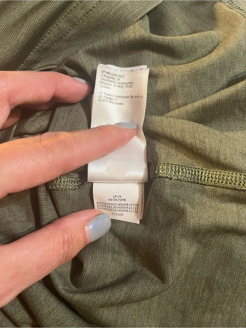The North Face Flashdry V Neck Short Sleeve Olive Green Women’s Shirt Size M - Picture 9 of 9